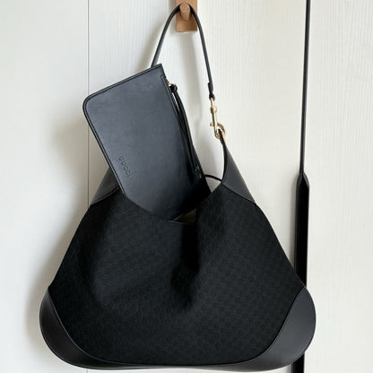 GUCCI B SHOULDER BAG BLACK 49CM 834981 AAEE7 1000