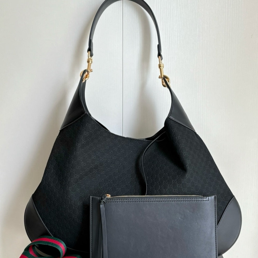 GUCCI B SHOULDER BAG BLACK 49CM 834981 AAEE7 1000