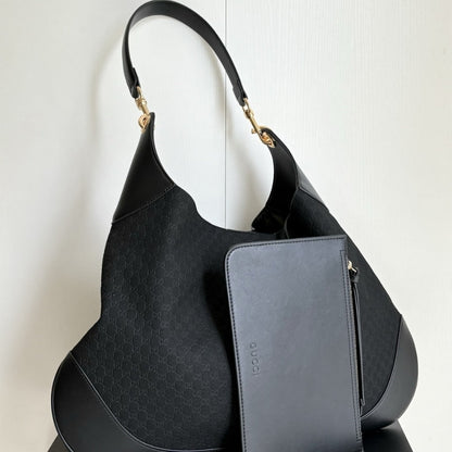 GUCCI B SHOULDER BAG BLACK 49CM 834981 AAEE7 1000