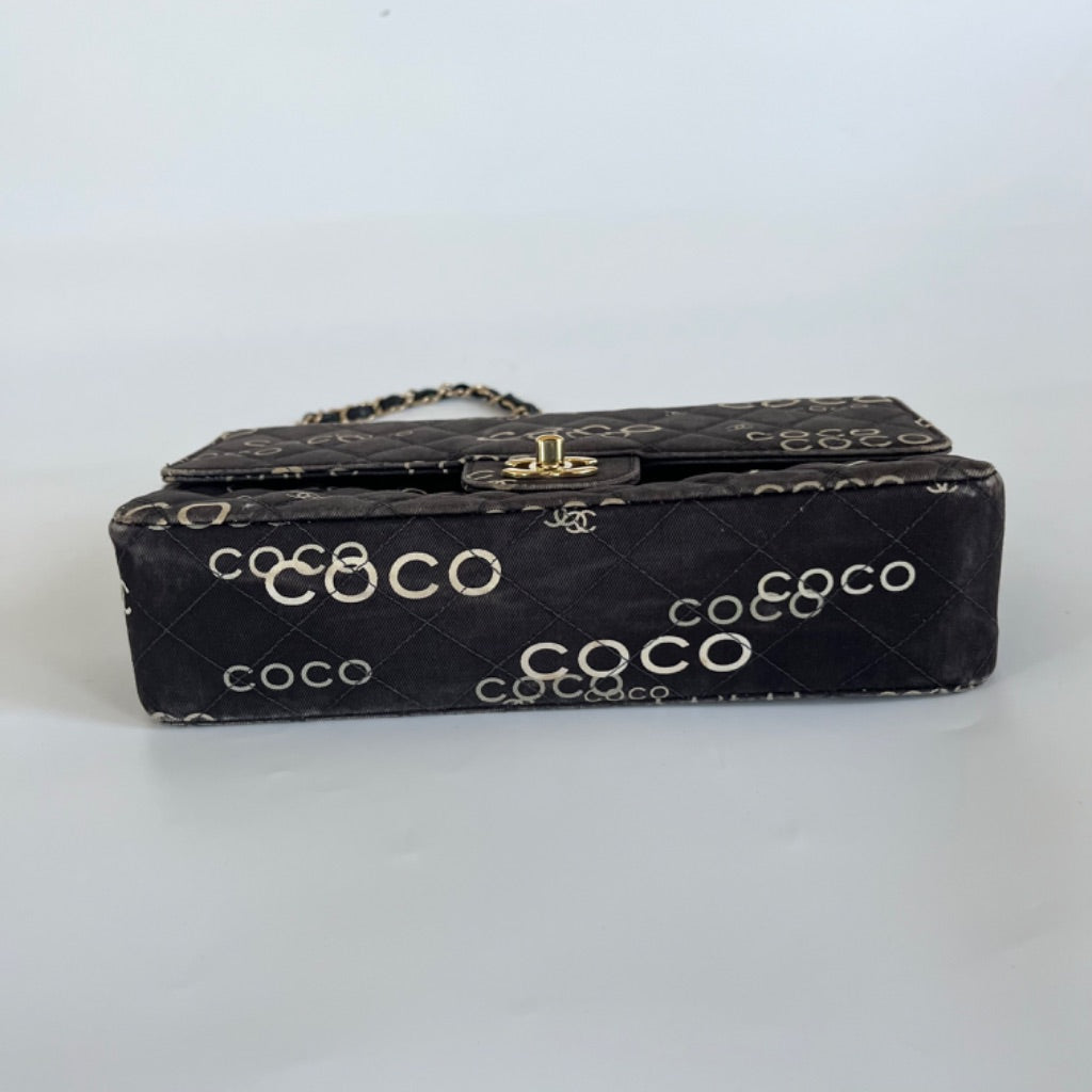 Chanel Coco Classic Double Flap Bag Quilted Canvas Medium