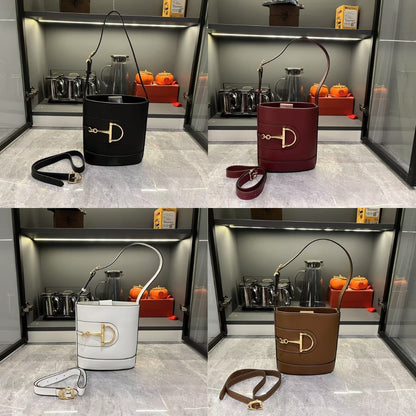 GUCCI 73 SMALL BUCKET BAG ROSSO ANCORA WHITE SMOOTH 20CM 833665 AAEC2 9540