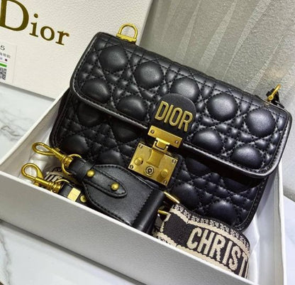 CD Dior Dioraddict Cannage calfskin flap shoulder bag