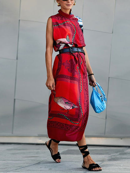 Temperament Printed Elegant Street Shot Ladies Dress