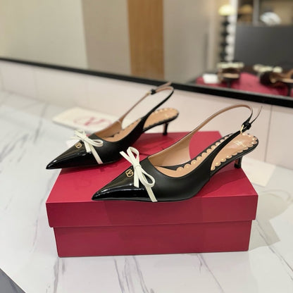 VALENTINO BEPOINTY SLINGBACK PUMPS BLACK 6W2S0LL3DAL 790