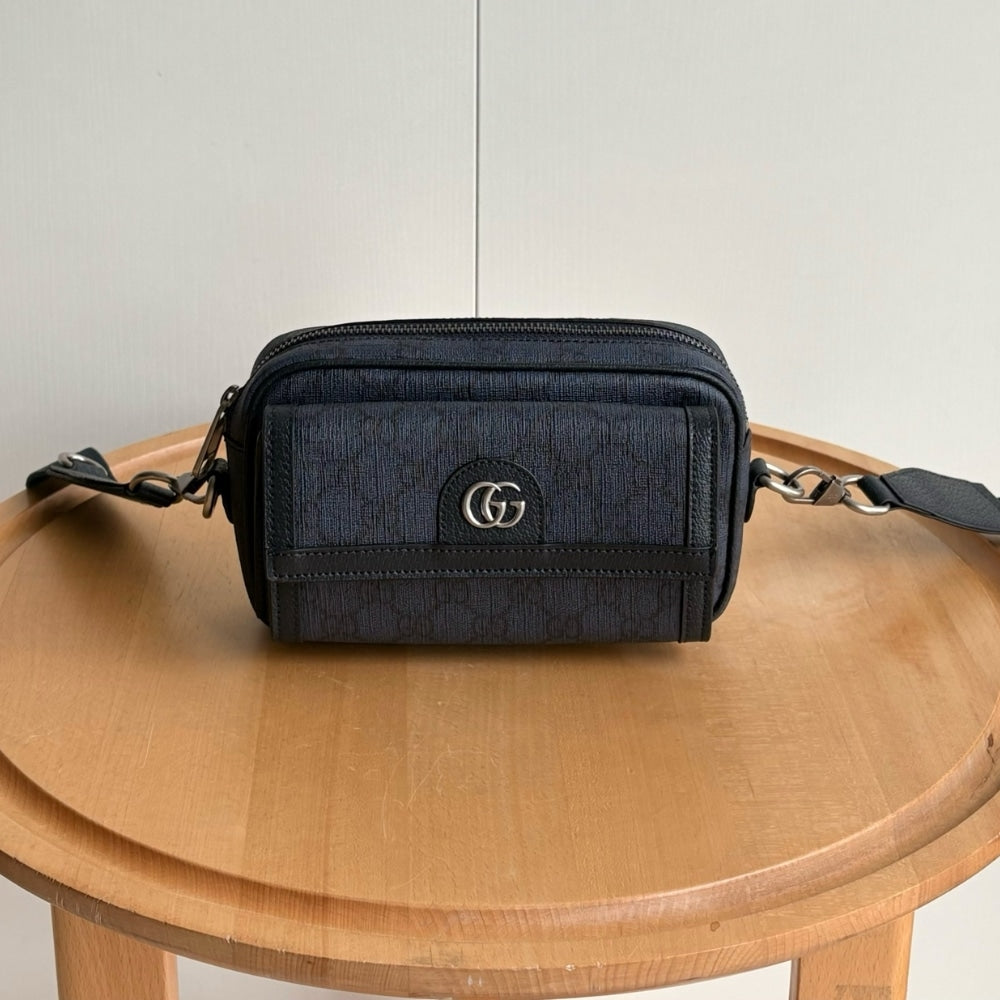 GUCCI OPHIDIA SMALL CROSSBODYBAG DARK BLUE 20CM 802170 FACJY 8441