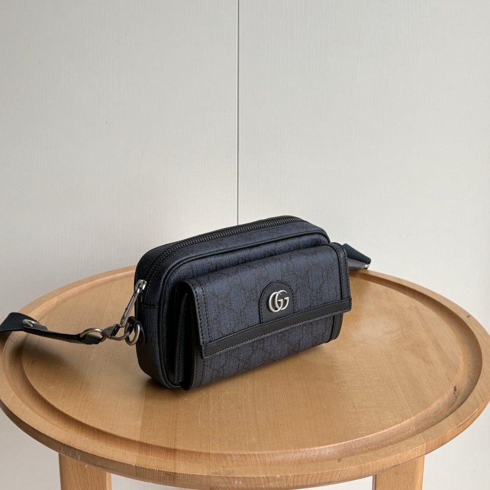 GUCCI OPHIDIA SMALL CROSSBODYBAG DARK BLUE 20CM 802170 FACJY 8441