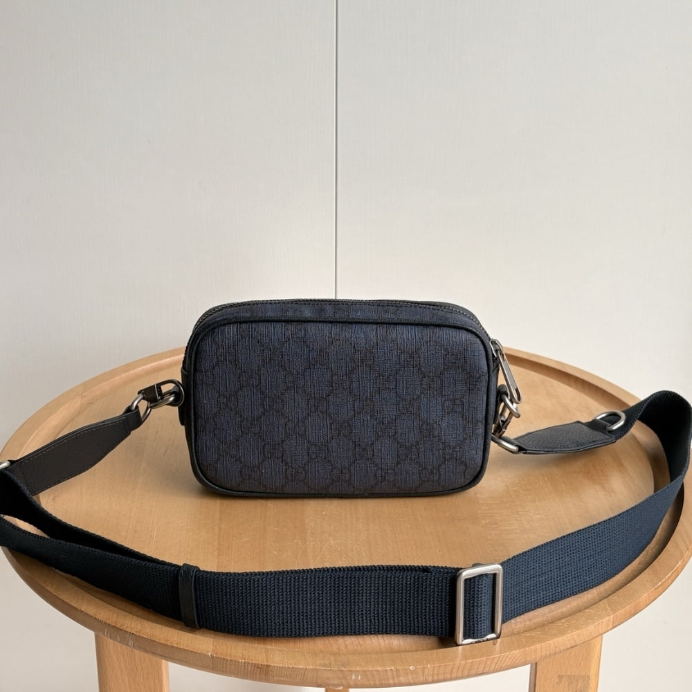 GUCCI OPHIDIA SMALL CROSSBODYBAG DARK BLUE 20CM 802170 FACJY 8441