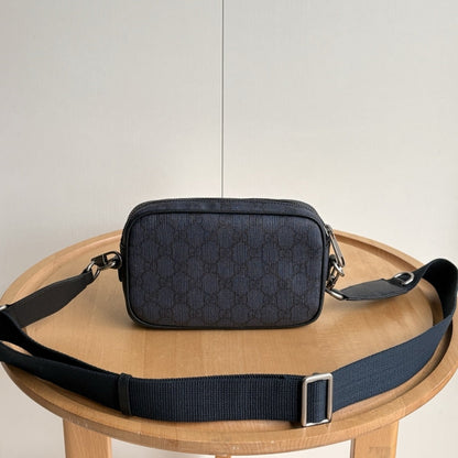 GUCCI OPHIDIA SMALL CROSSBODYBAG DARK BLUE 20CM 802170 FACJY 8441