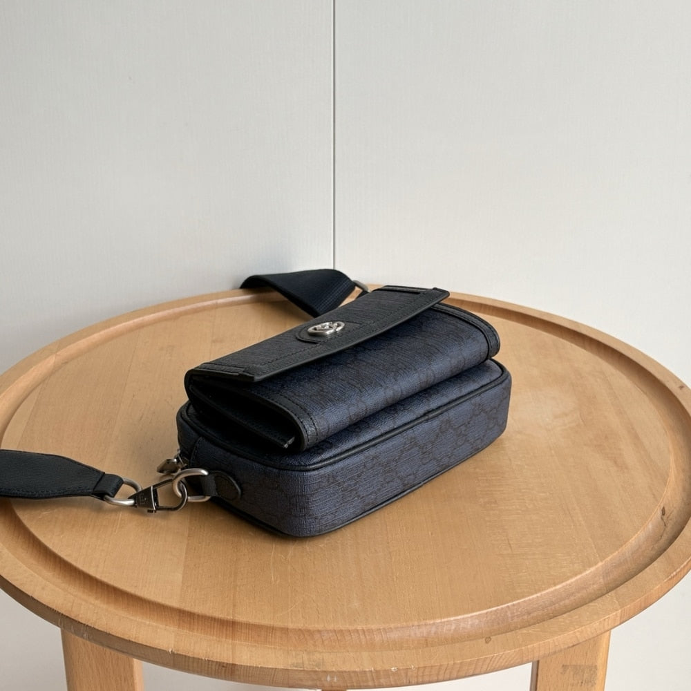 GUCCI OPHIDIA SMALL CROSSBODYBAG DARK BLUE 20CM 802170 FACJY 8441