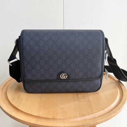 GUCCI OPHIDIA MEDIUM MESSENGER BAG DARK BLUE 28CM 761741 FACJY 8441