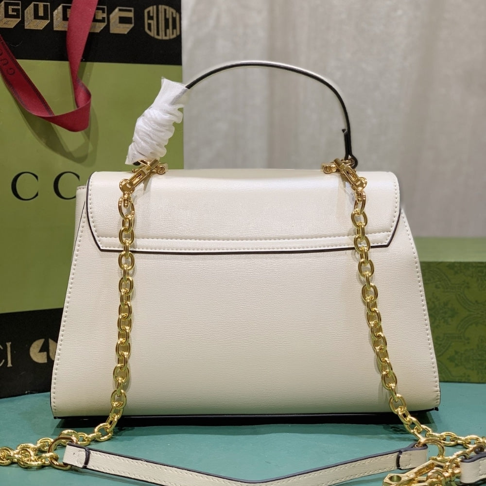 GUCCI HORSEBIT 1955 MINI TOP HANDLE BAG WHITE 29CM 703848 AAA7G 9022