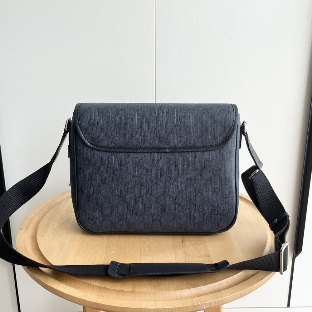 GUCCI OPHIDIA MEDIUM MESSENGER BAG DARK BLUE 28CM 761741 FACJY 8441