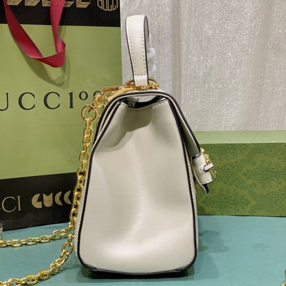GUCCI HORSEBIT 1955 MINI TOP HANDLE BAG WHITE 29CM 703848 AAA7G 9022