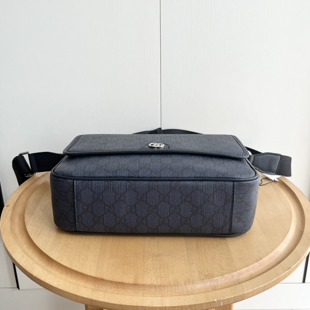 GUCCI OPHIDIA MEDIUM MESSENGER BAG DARK BLUE 28CM 761741 FACJY 8441