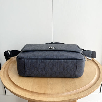 GUCCI OPHIDIA MEDIUM MESSENGER BAG DARK BLUE 28CM 761741 FACJY 8441
