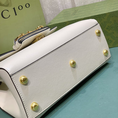 GUCCI HORSEBIT 1955 MINI TOP HANDLE BAG WHITE 29CM 703848 AAA7G 9022