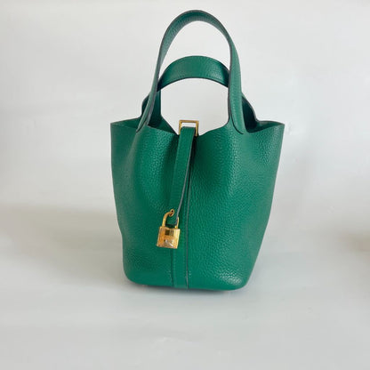 Hermès Picotin Lock 18 Taurillon Clemence Vert Vertigo Bag
