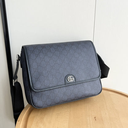 GUCCI OPHIDIA MEDIUM MESSENGER BAG DARK BLUE 28CM 761741 FACJY 8441