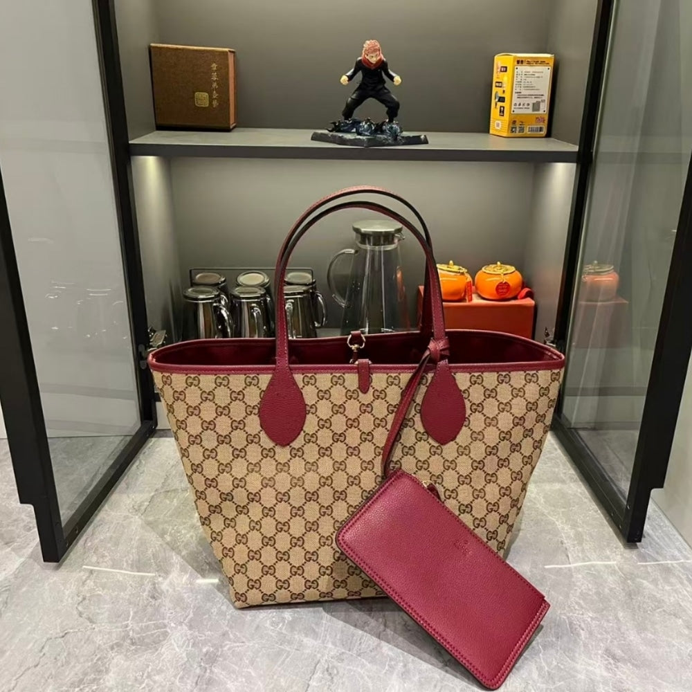 GUCCI TOTISSIMA LARGE REVERSIBLE TOTE ROSSO ANCORA RED 30CM ‎839112 AAFEQ 6258