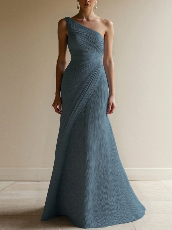 Formal Party Prom Dress One Shoulder Maxi Dress