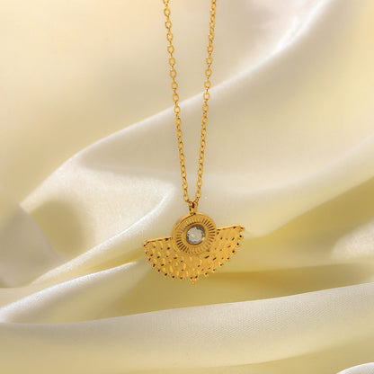 Fan Shaped Pendant Necklace