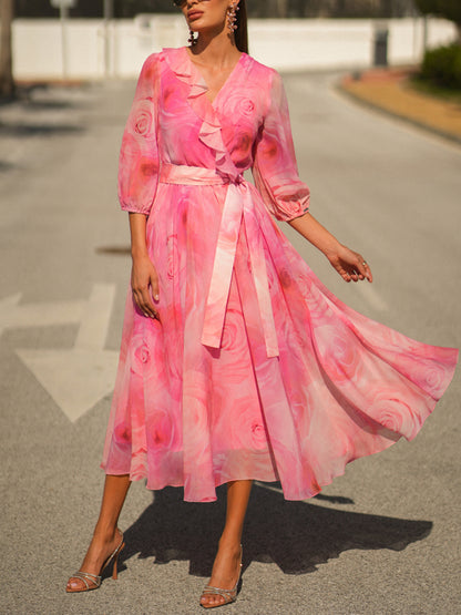 Delicate Chiffon Floral Lightness Women's Dress