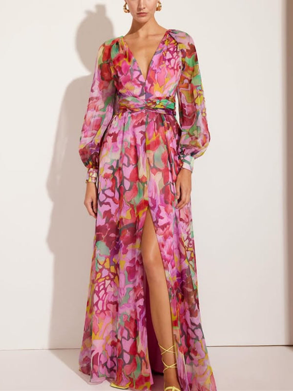 Chiffon Temperament Printed Holiday Women's Dress