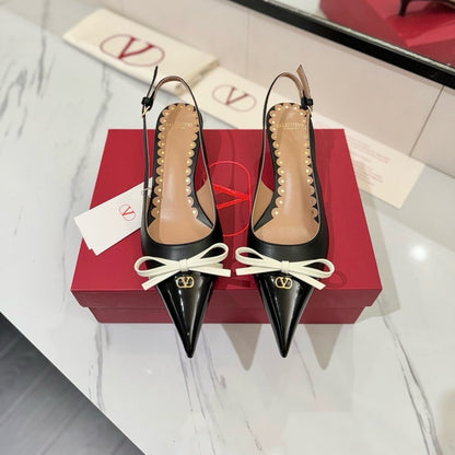 VALENTINO BEPOINTY SLINGBACK PUMPS BLACK 6W2S0LL3DAL 790