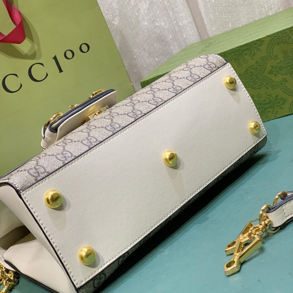 GUCCI HORSEBIT 1955 MINI TOP HANDLE BAG BEIGE EBONY 29CM