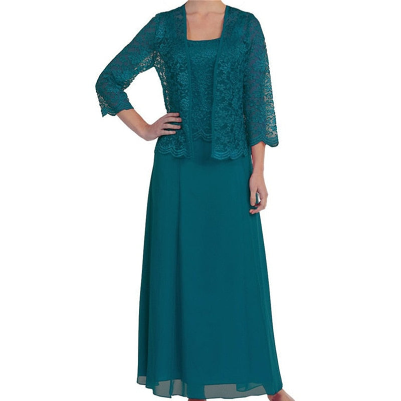 loveedsTM-Summer Party Dresses for Women Elegant Evening Lace Chiffon Vestidos De Fiesta Female Clothing Dresses Wedding 2pieces Robe