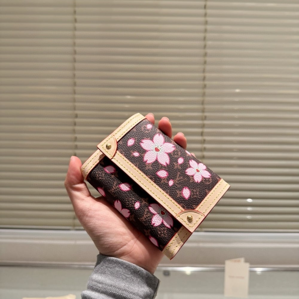 LOUIS VUITTON X TAKASHI MURAKAMI VICTORINE WALLET SAKURA BROWN 11CM M13427