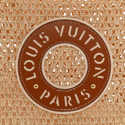 LOUIS VUITTON  Raffia Calfskin By The Pool OnTheGo MM Natural 39x15x30cm