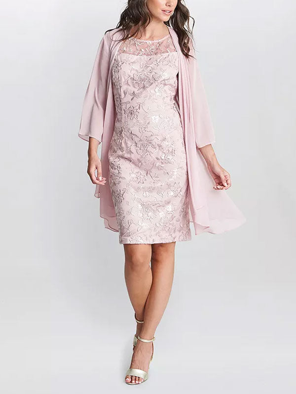 embroidered floral lace sequin women's dress sets