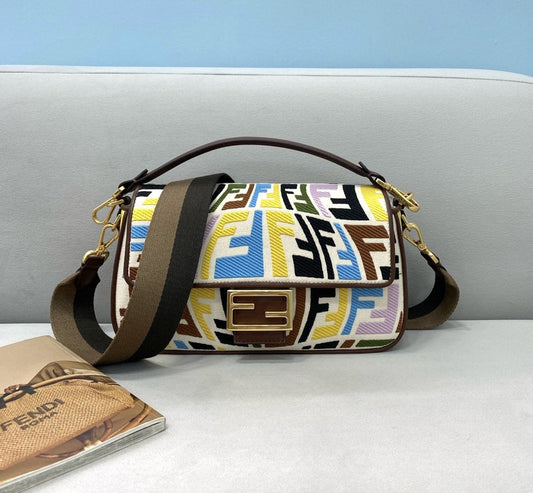 Fendi FF Vertigo Canvas Baguette Bag 8BR600 Multiple colors