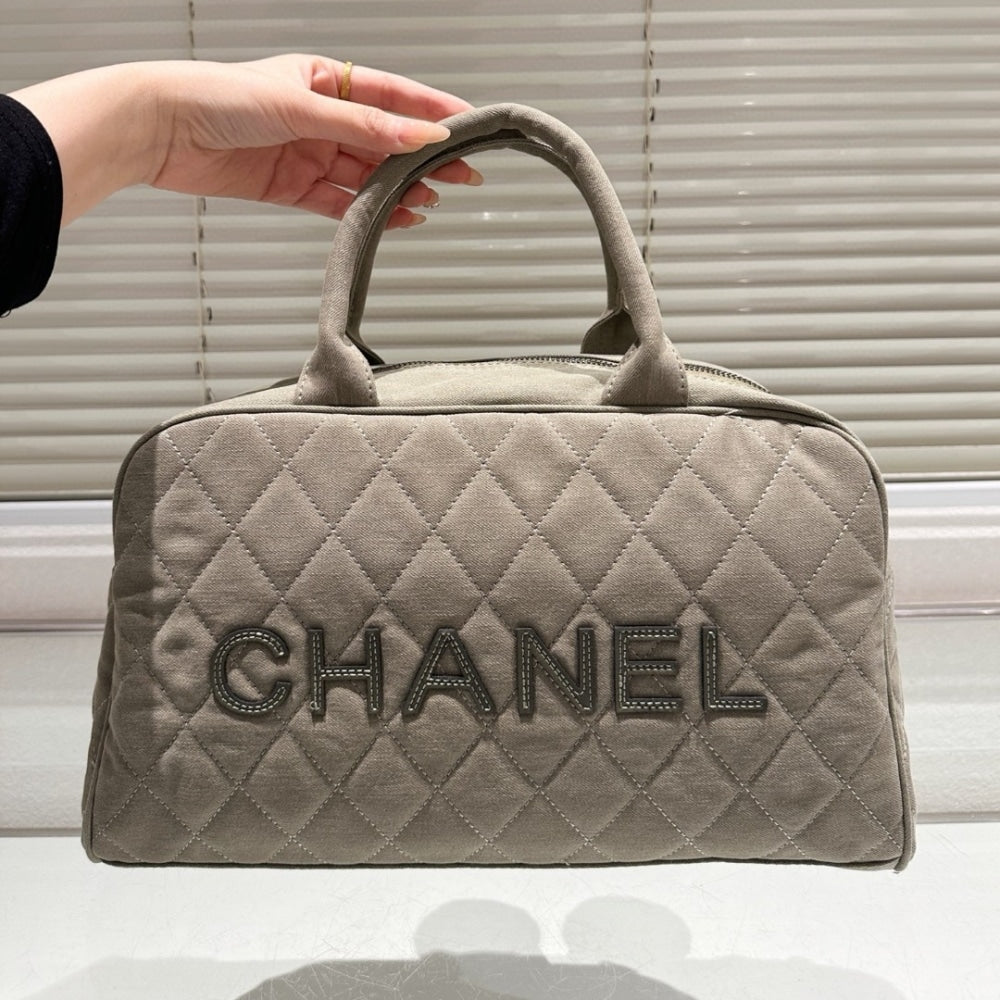 CHANEL MATELASSE BOSTON HANDBAG BROWN 36CM