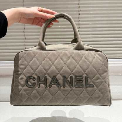 CHANEL MATELASSE BOSTON HANDBAG BROWN 36CM