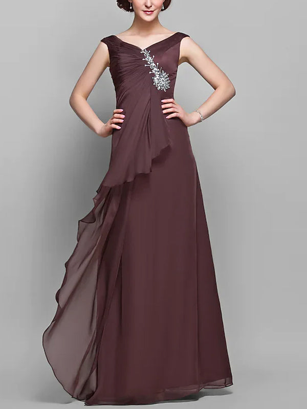 V-neck Sleeveless Solid Color Maxi Dress