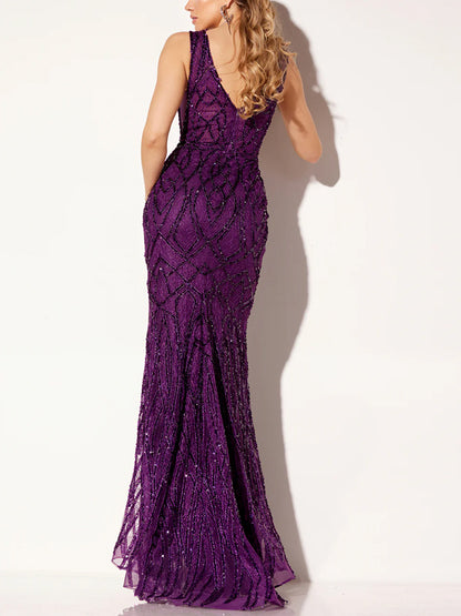 Solid Color Lace Maxi Dress