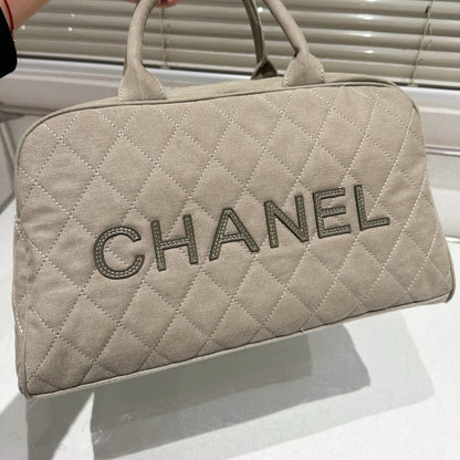 CHANEL MATELASSE BOSTON HANDBAG BROWN 36CM