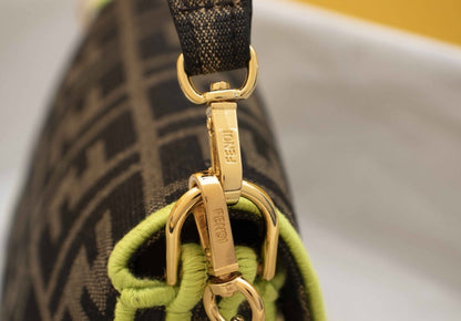 Fendi Baguette Brown Fabric Bag