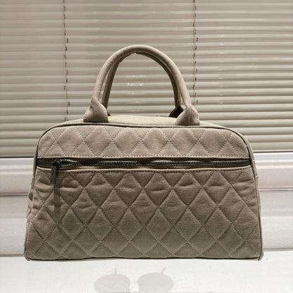 CHANEL MATELASSE BOSTON HANDBAG BROWN 36CM