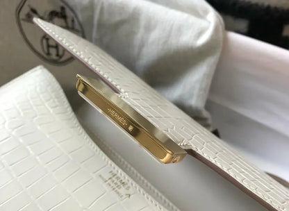 HMS Constance 23 Pattern Crocodile White Handbag