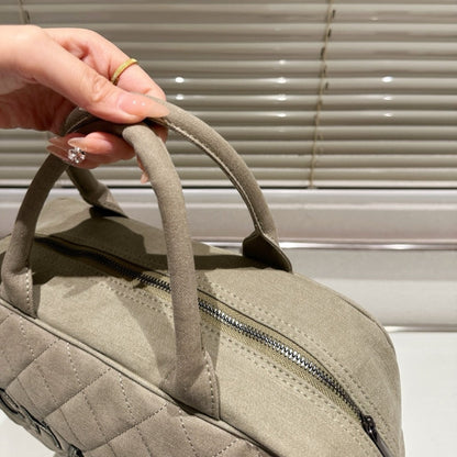 CHANEL MATELASSE BOSTON HANDBAG BROWN 36CM