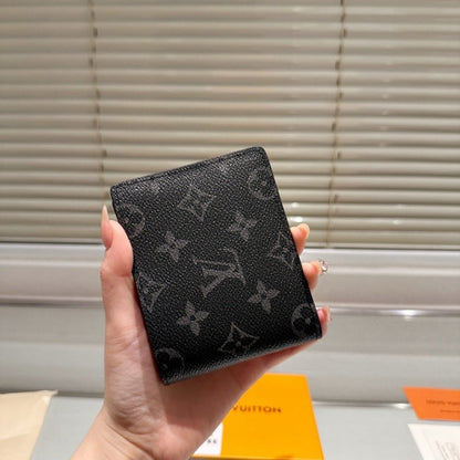 LOUIS VUITTON MULTIPLE WALLET MONOGRAM ECLIPSE BLACK 12CM M61695