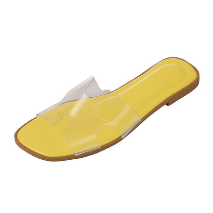 Transparent rubber flat slippers