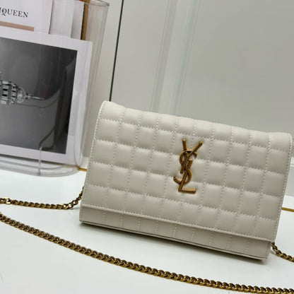 SAINT LAURENT CASSANDRE CHAIN WALLET WHITE 23CM 743346AABVP9207