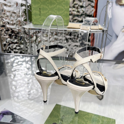 GUCCI MOOREA SANDALS WHITE