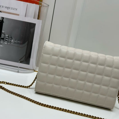 SAINT LAURENT CASSANDRE CHAIN WALLET WHITE 23CM 743346AABVP9207