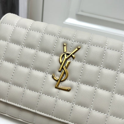 SAINT LAURENT CASSANDRE CHAIN WALLET WHITE 23CM 743346AABVP9207