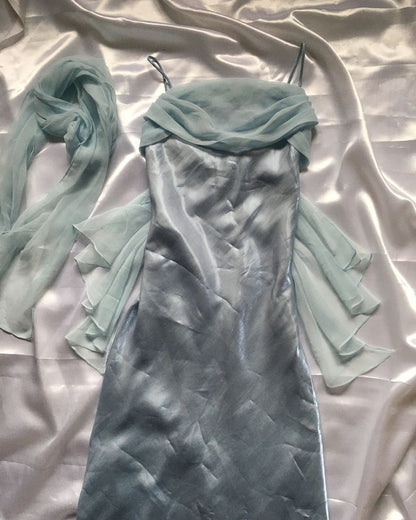 Purple/Mint Green Elegant Spaghetti Strap Long Tulle Ball Gown Evening Dress Party Dress gh3304